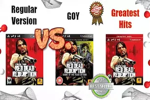 Red Dead Redemption PS3 box art – Regular vs Game of the Year vs Greatest Hits versions